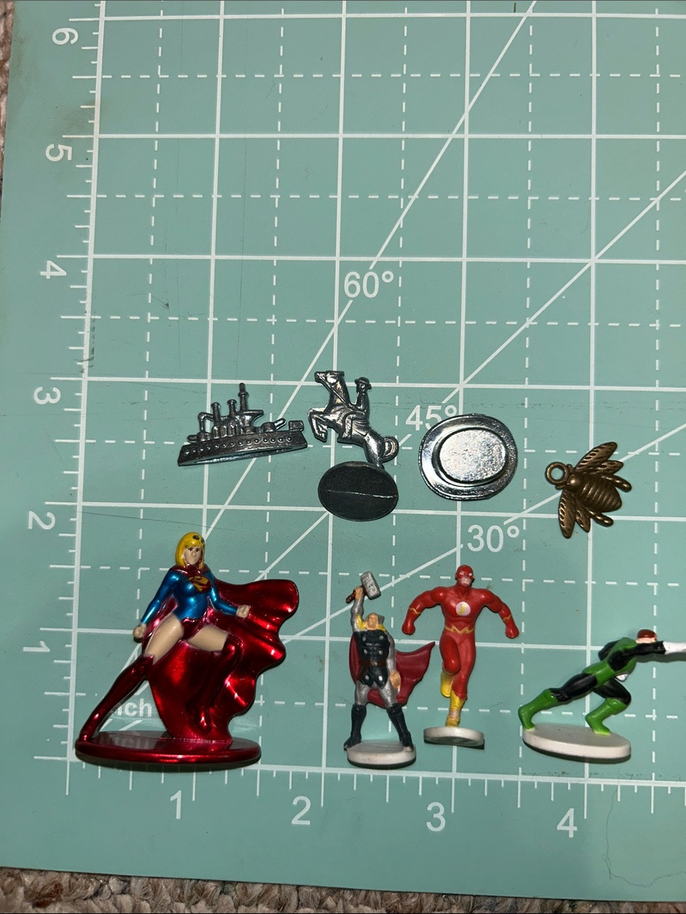 Superhero Mini Figures and Metal Charms Lot
